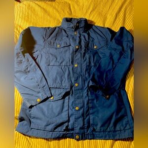 Fjallraven Men’s L 
Navy Blue Utility Jacket with hood in collar